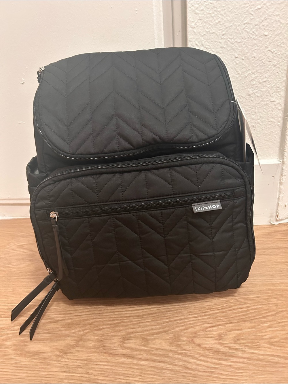 Skip Hop Black Quilted Diaper Bag